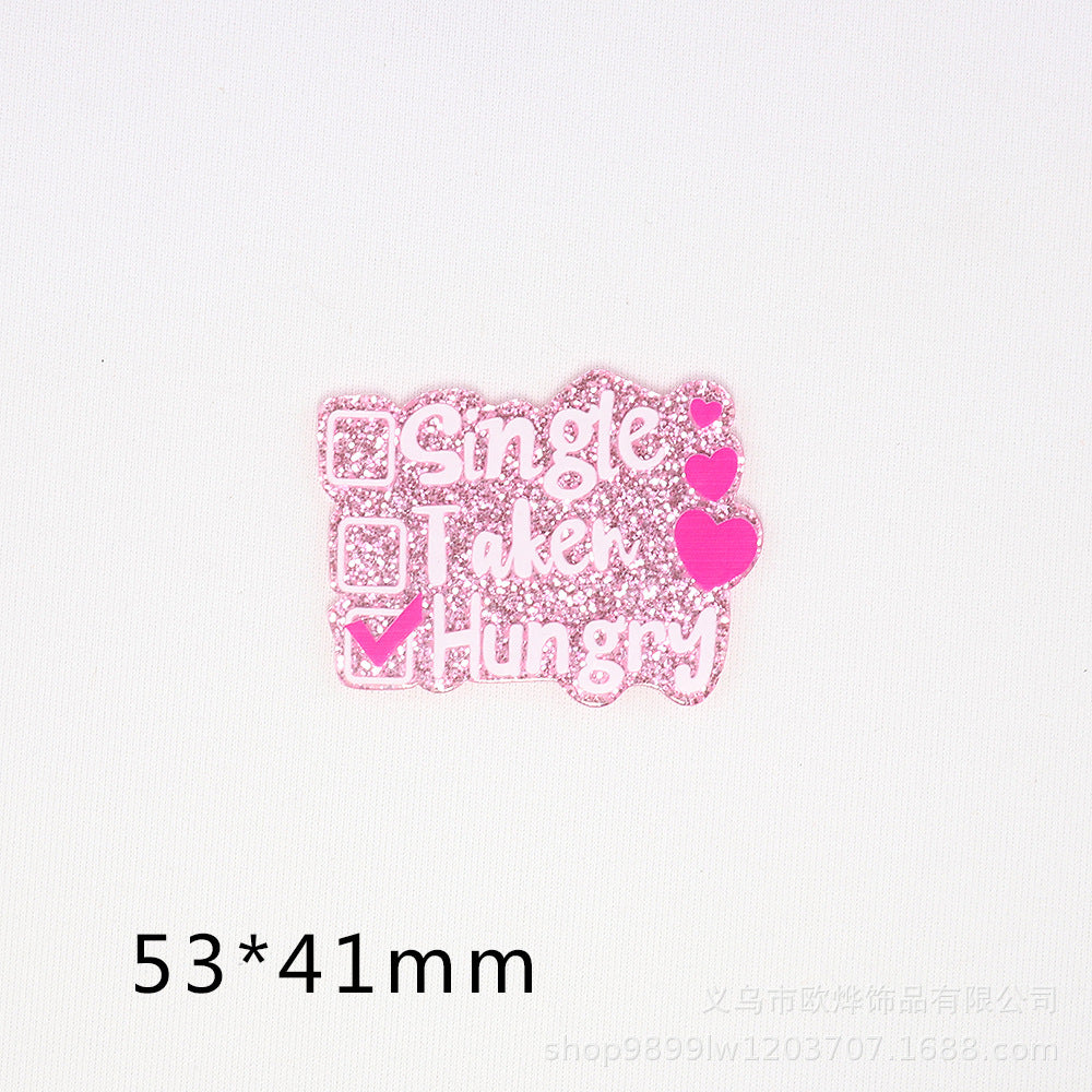 Wholesale 10pcs Loose Powder Letter Arrow Envelope Acrylic Pin Cute DIY Patch